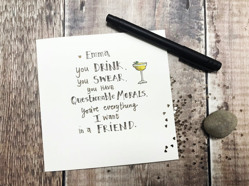 You Swear, You Drink Card - Personalised