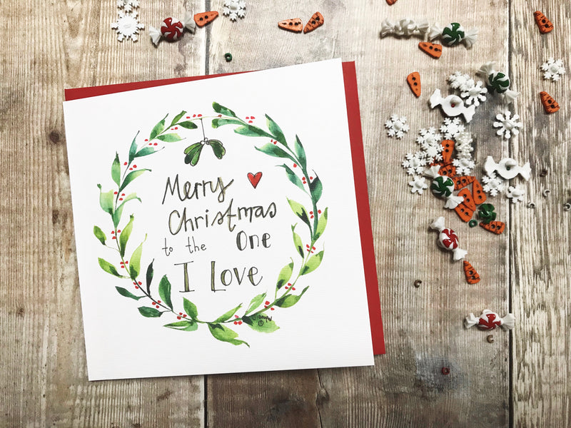 "Merry Christmas to the one I Love" Christmas Card - Personalised