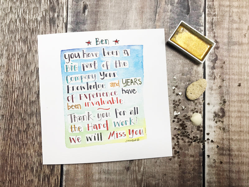 Leaving Text Card - Personalised