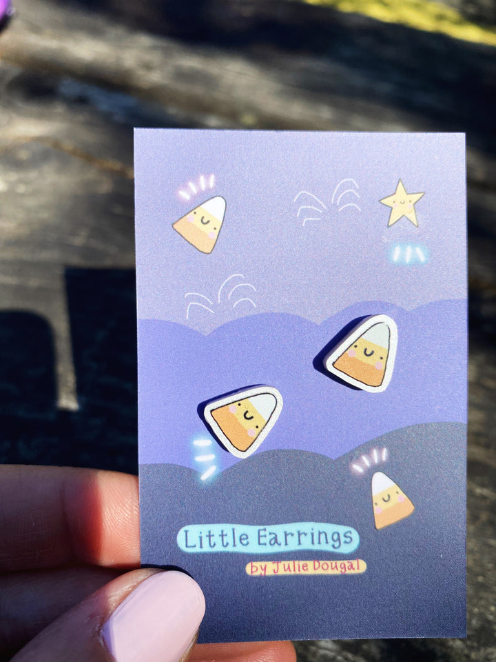 Little Candy Corn Earrings Hypoallergenic