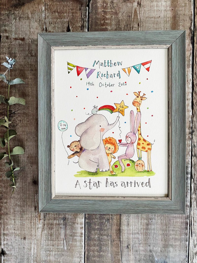 “A Star has arrived" Personalised Print