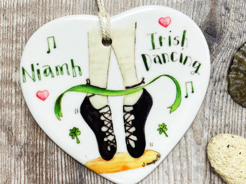 Irish Dancing shoes Ceramic Heart