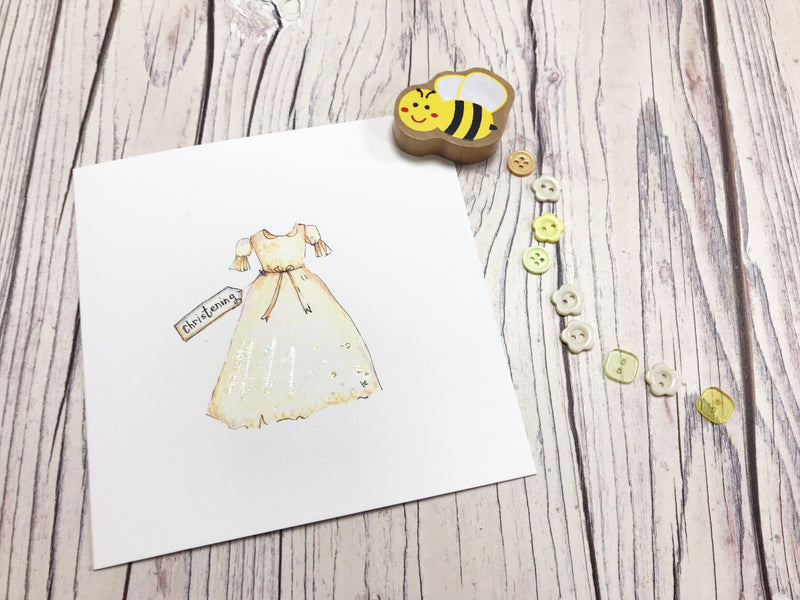 Christening Gown Card- Personalised