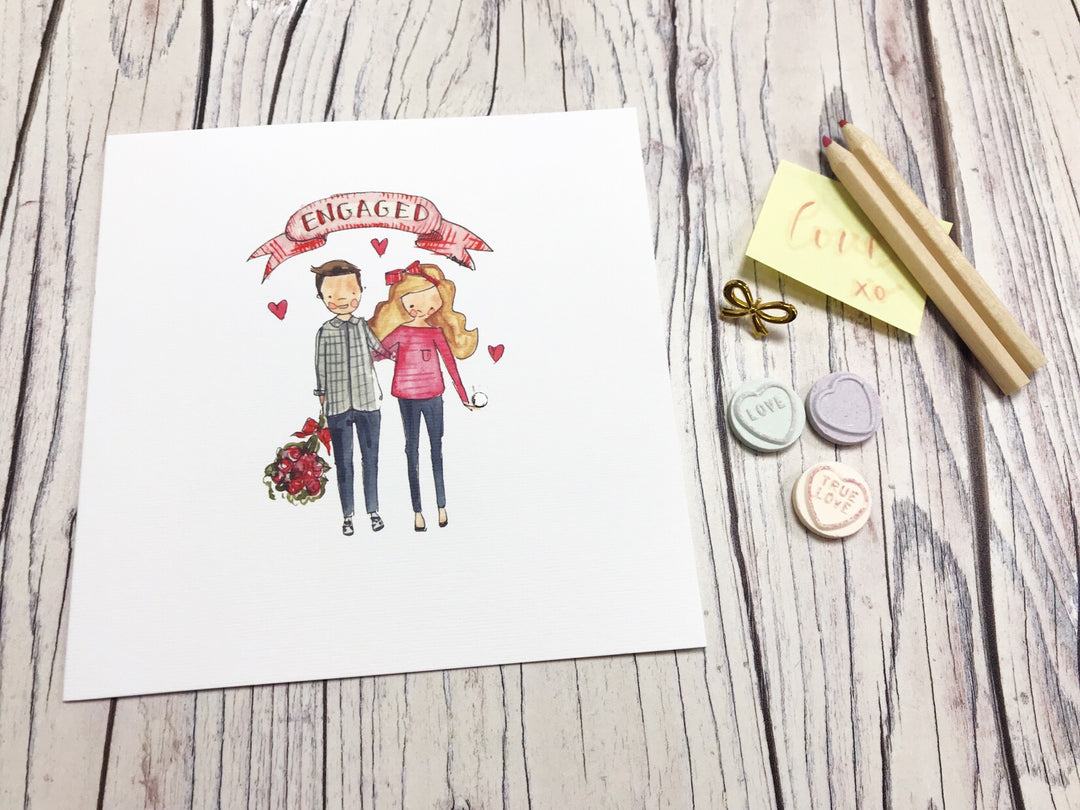 Engaged Couple Card - Personalised