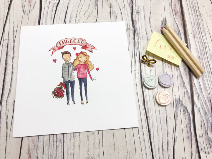 Engaged Couple Card - Personalised