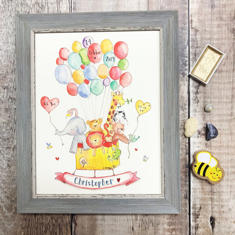"NEW Balloon Ride" Personalised Print