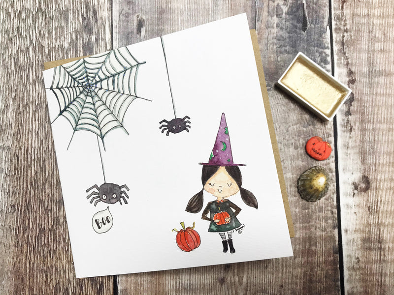 "Halloween, The Spider" Card - Personalised