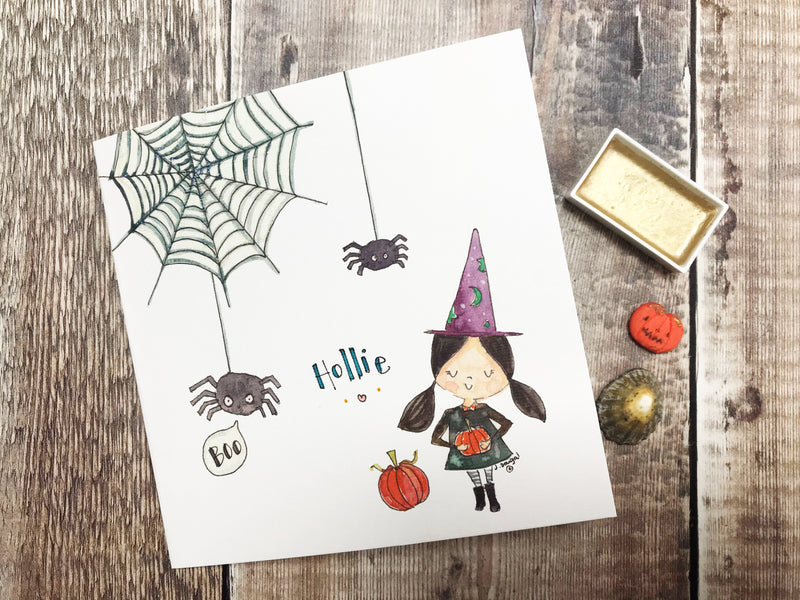 "Halloween, The Spider" Card - Personalised
