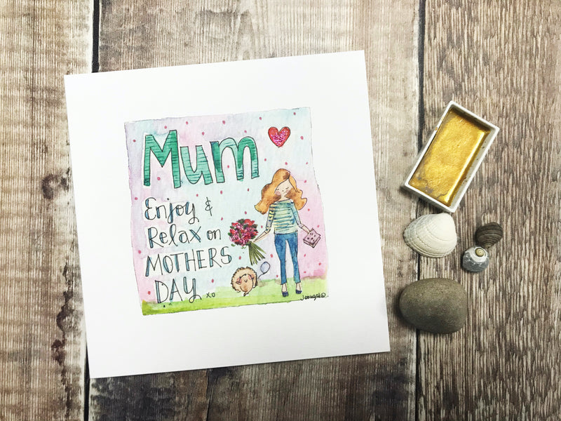 "Mum, Enjoy and Relax on Mothers Day" Card - Personalised