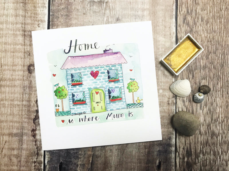 "Home is where Mum is" Card - Personalised