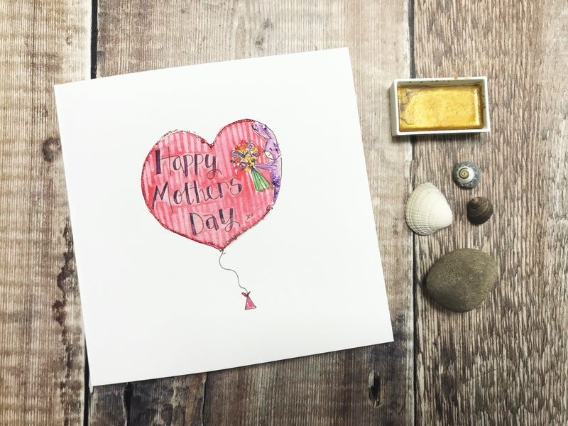 "Happy Mothers Day, Heart" Card - Personalised