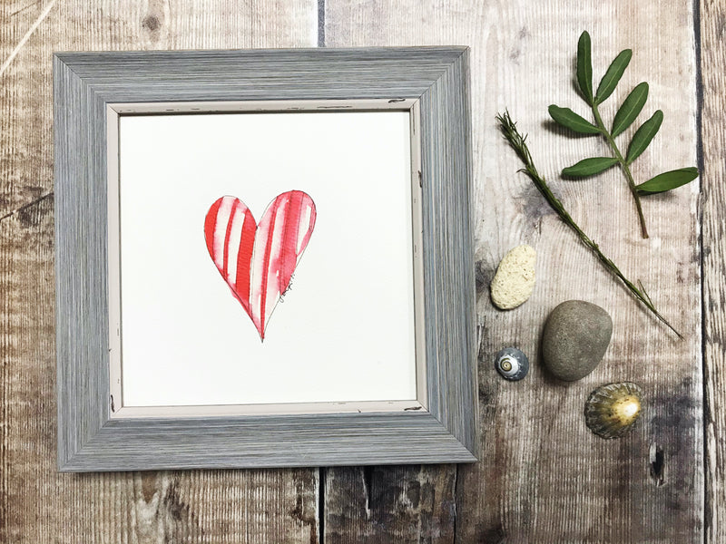 Little Framed Print "Red Heart" can be personalised