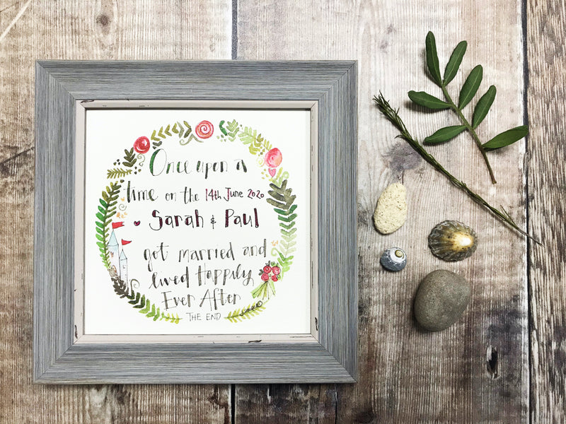 Framed Print "Wedding Once Upon a Time" can be personalised