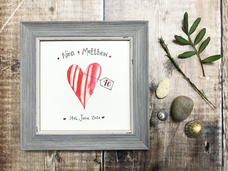 Little Framed Print "Red Heart" can be personalised