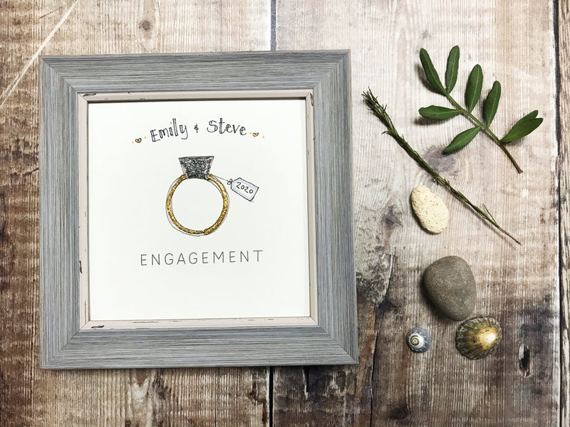 Little Framed Print "Engaged Ring" can be personalised