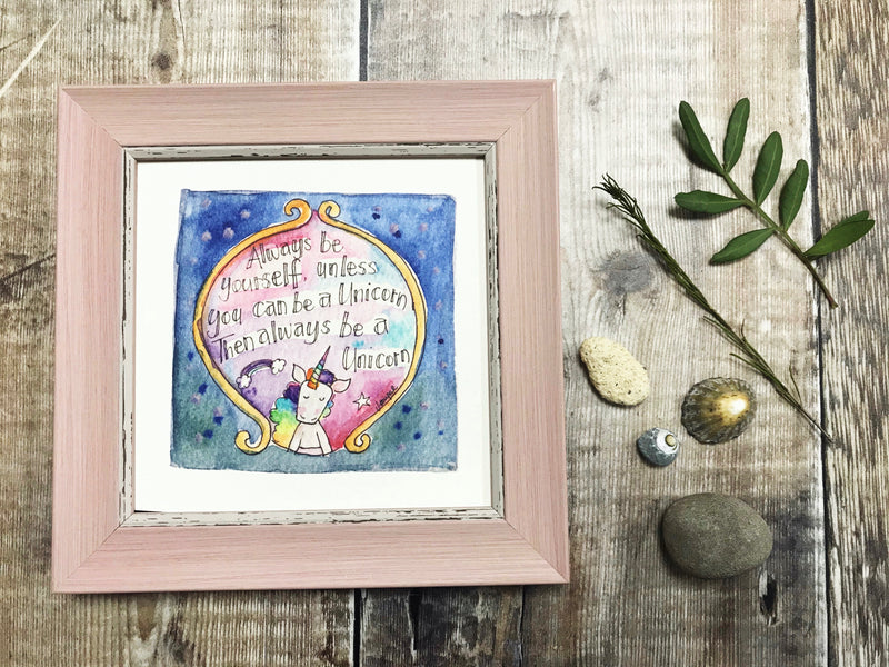Little Framed Print "Always be a Unicorn" can be personalised