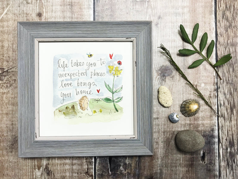 Little Framed Print "Love brings you Home" can be personalised