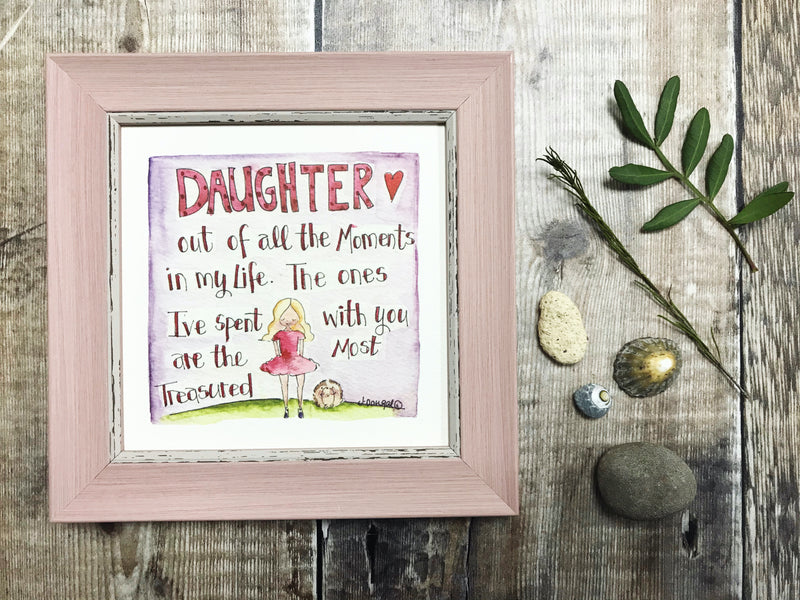 Framed Print "Daughter, Treasured Moments" can be personalised