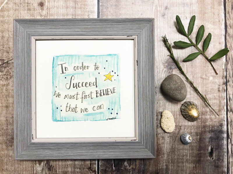 Framed Print "In order to Succeed" can be personalised