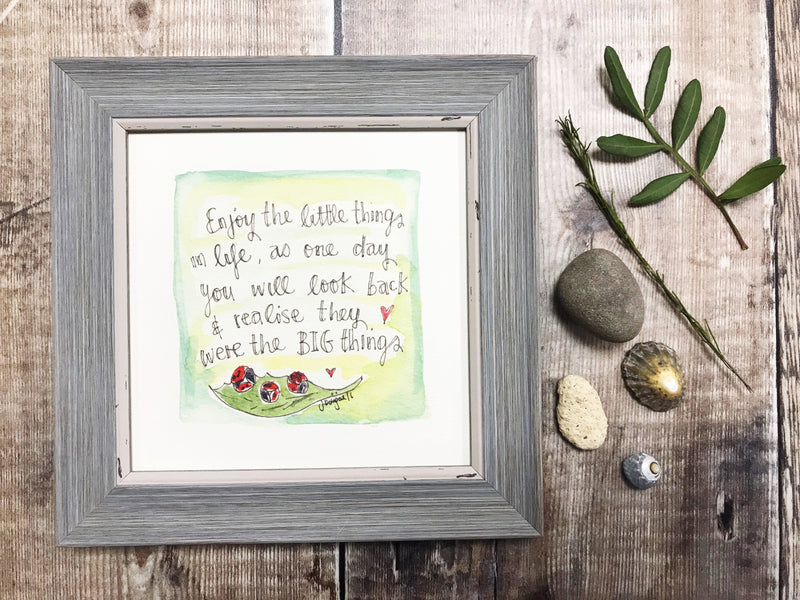 Framed Print "Enjoy the little things" can be personalised