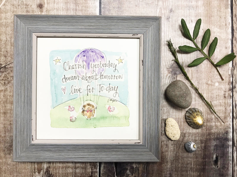Little Framed Print "Cherish Yesterday" can be personalised
