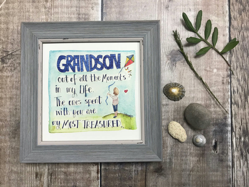 Framed Print "Grandson" can be personalised