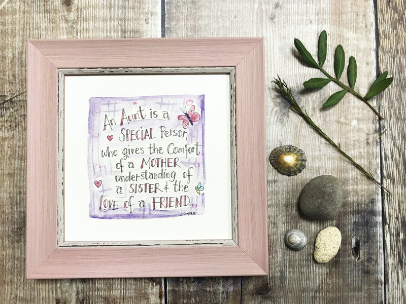 Little Framed Print "Aunt" can be personalised