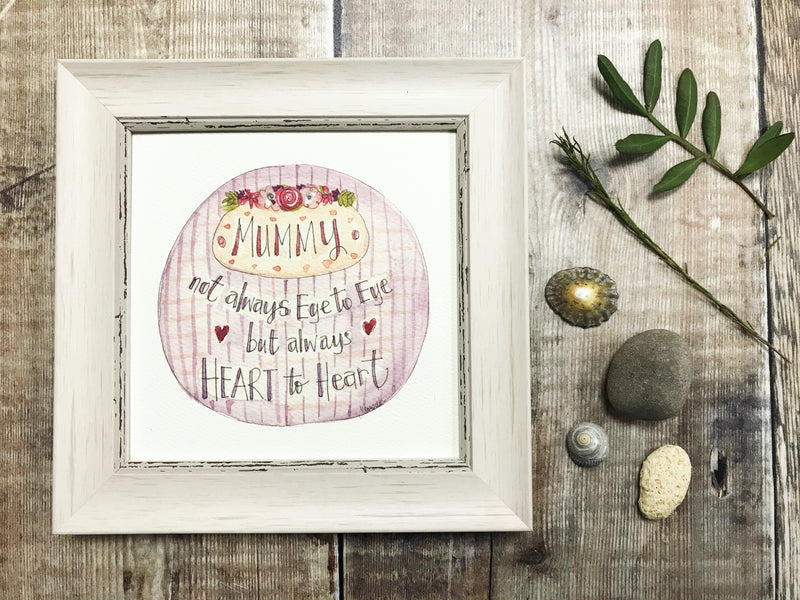Framed Print "Mummy Heart to Heart" can be personalised