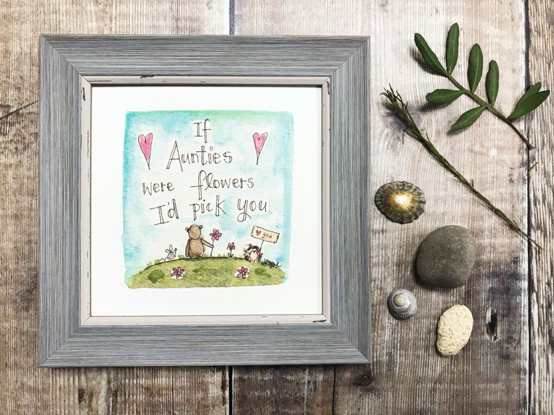 Little Framed Print "If Aunties were flowers Scene" can be personalised