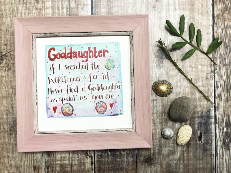 Framed Print "Goddaughter" can be personalised