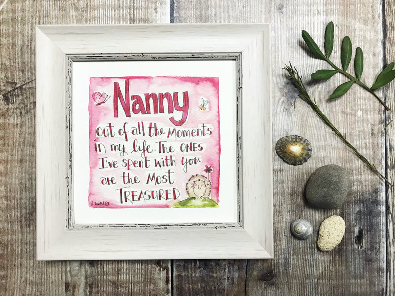 Framed Print "Nanny, Treasured Moments" can be personalised