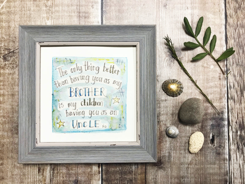 Little Framed Print "Brother Best Uncle" can be personalised