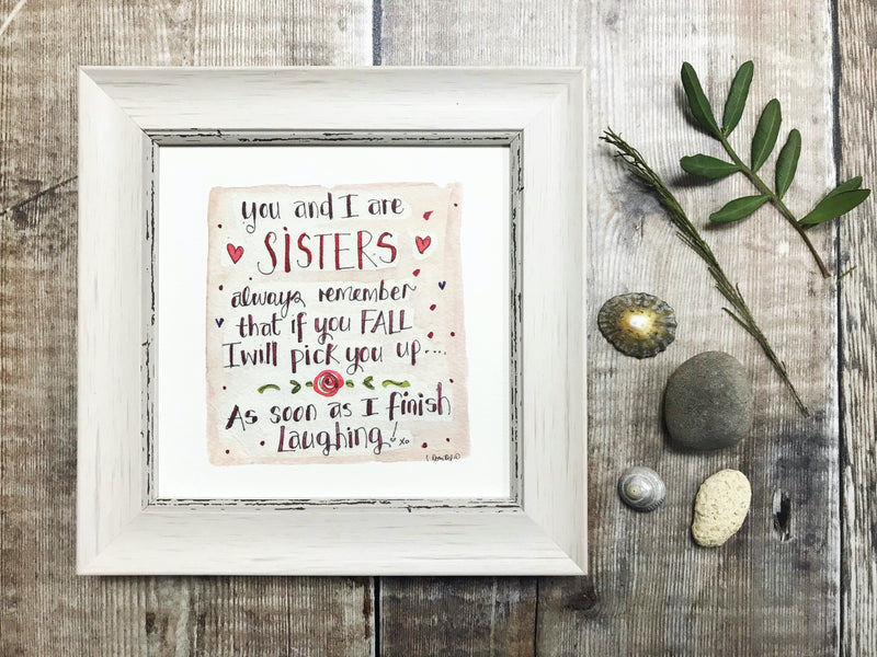 Framed Print "You and I are Sisters" can be personalised