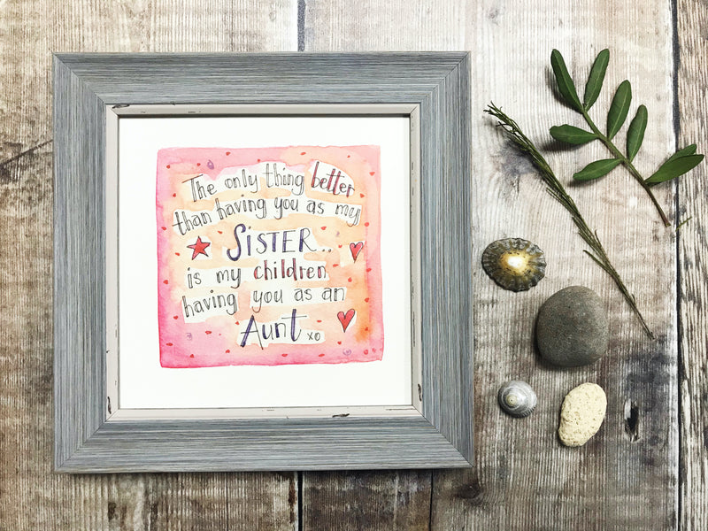 Framed Print "Best Sister Best Aunt" can be personalised