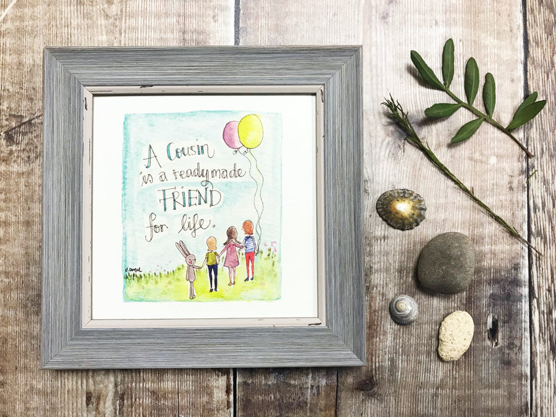 Framed Print "Cousins readymade friend" can be personalised