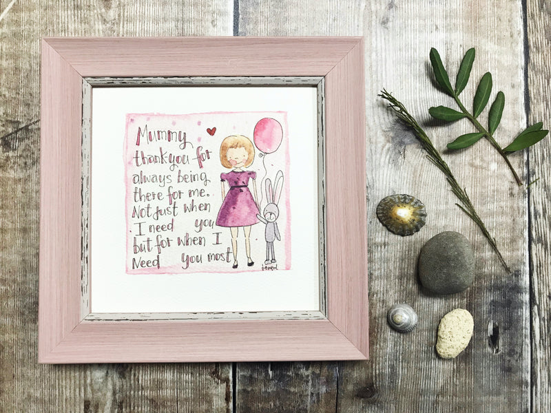 Framed Print "Thank you Mummy" can be personalised