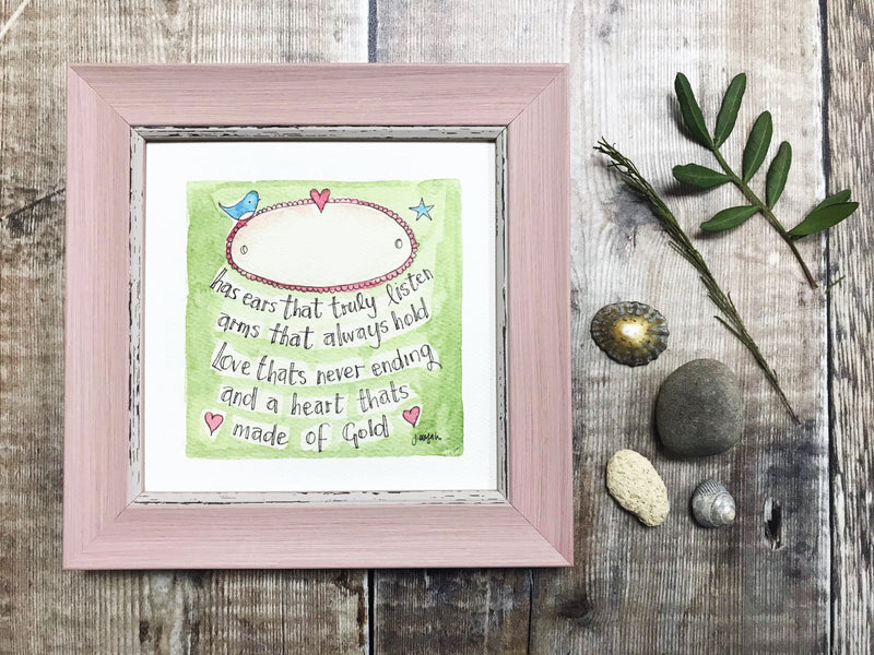 Framed Print "Heart of Gold" perfect for Granny, Nanny etc
