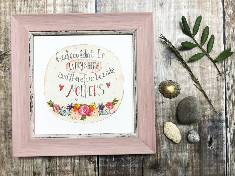 Framed Print "God created Mothers" can be personalised