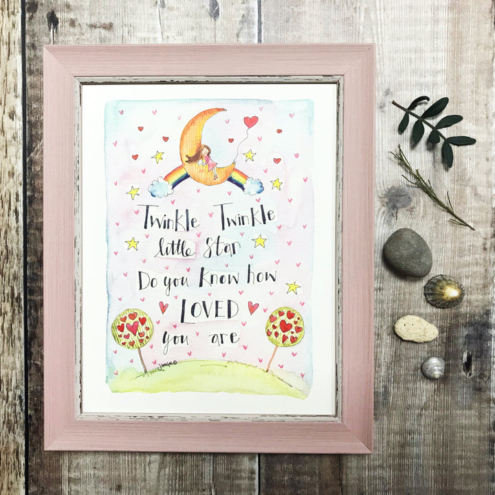 "Twinkle Twinkle Little Star" Personalised print.