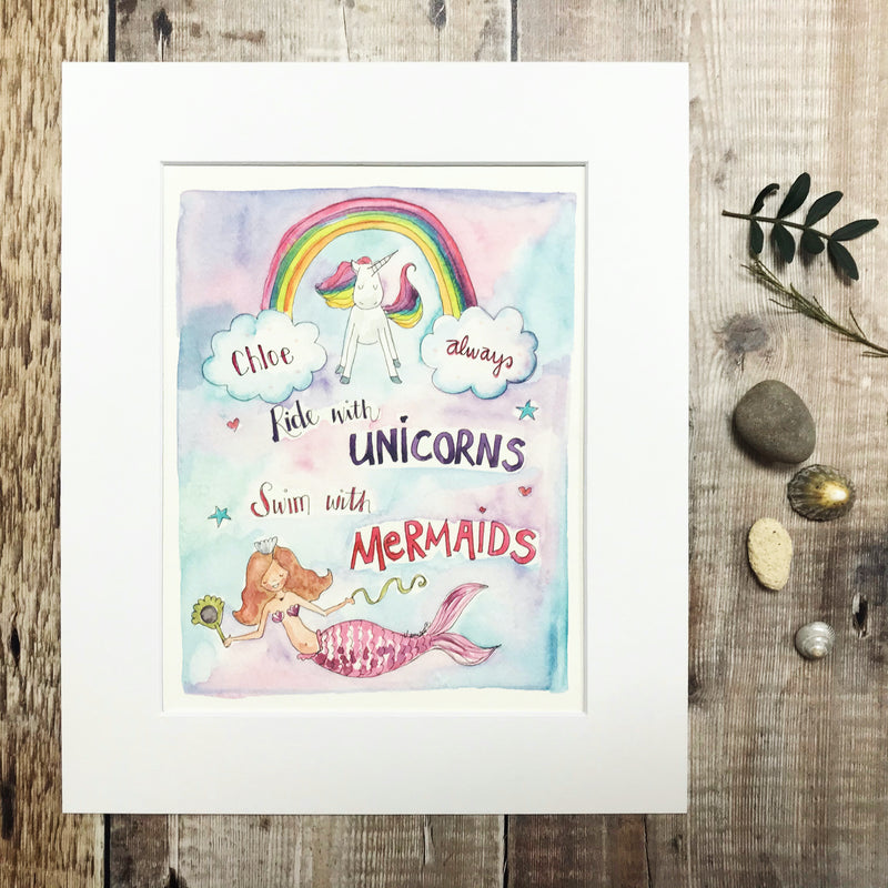 "Always be a Unicorn" Personalised Print
