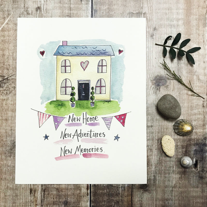 "New Home, New Adventures, New Memories" Personalised Print