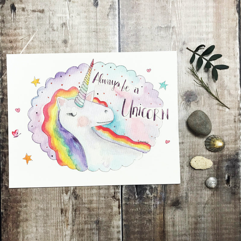 "Unicorns are Real" Personalised Print