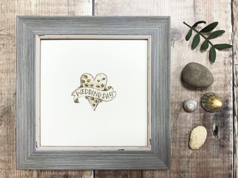 Framed Print "Wedding Day Heart" can be personalised