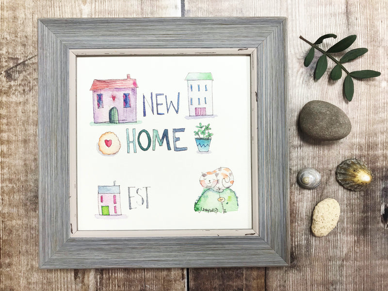 Framed Print "New Home Est" can be personalised