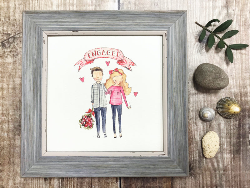 Little Framed Print "Little Couple" can be personalised