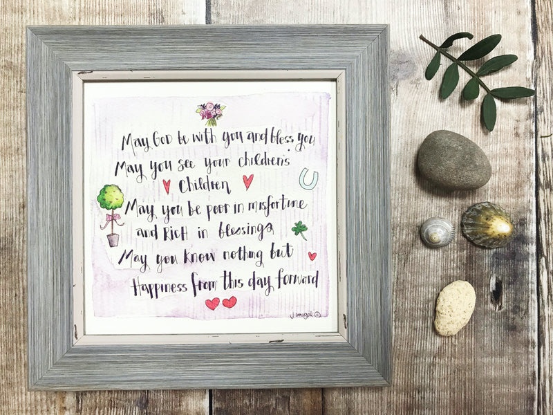 Framed Print "Irish Blessing Wedding" can be personalised