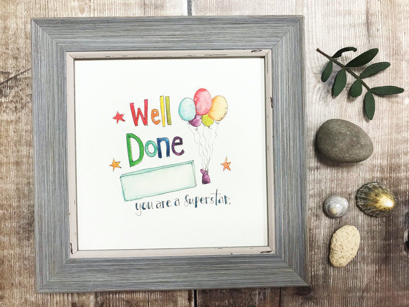 Framed Print "Well Done" can be personalised