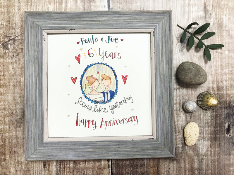 Little Framed Print "Happy Anniversary" can be personalised
