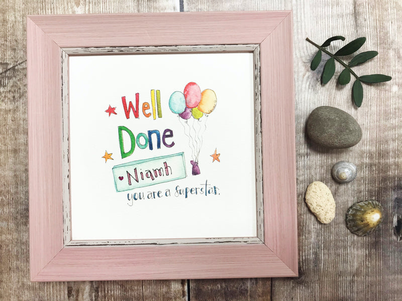 Framed Print "Well Done" can be personalised