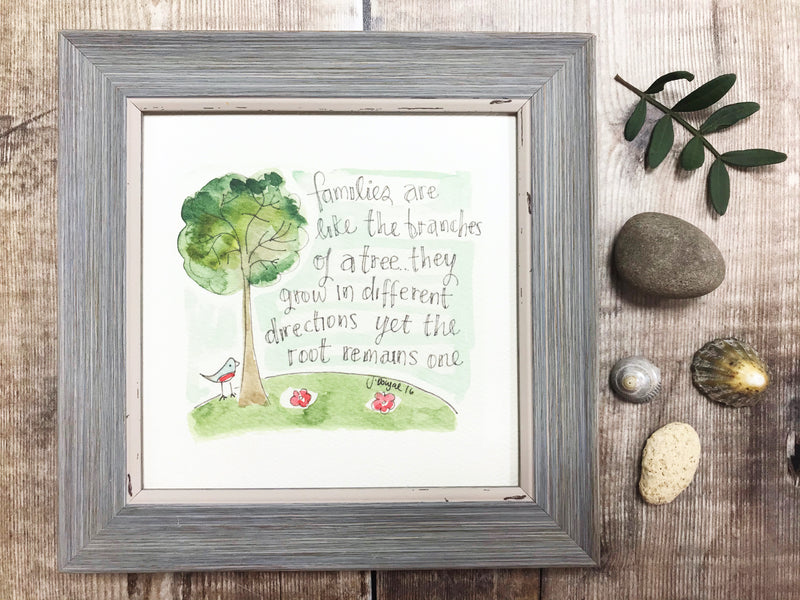 Framed Print "Familes are like the branches of a Tree" can be personalised